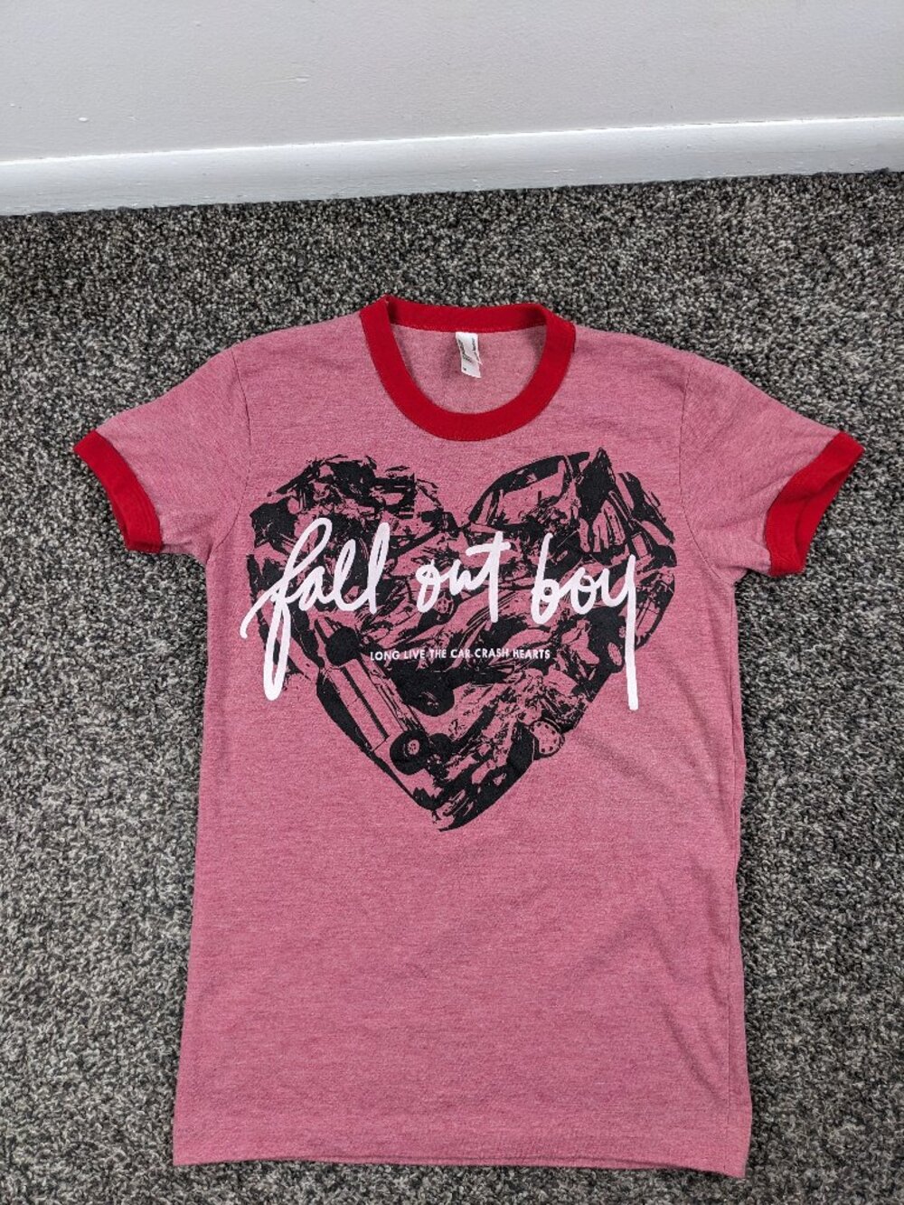Vintage Fall Out Boy Shirt Ringer Long Live Car Crash Hearts Womens Medium